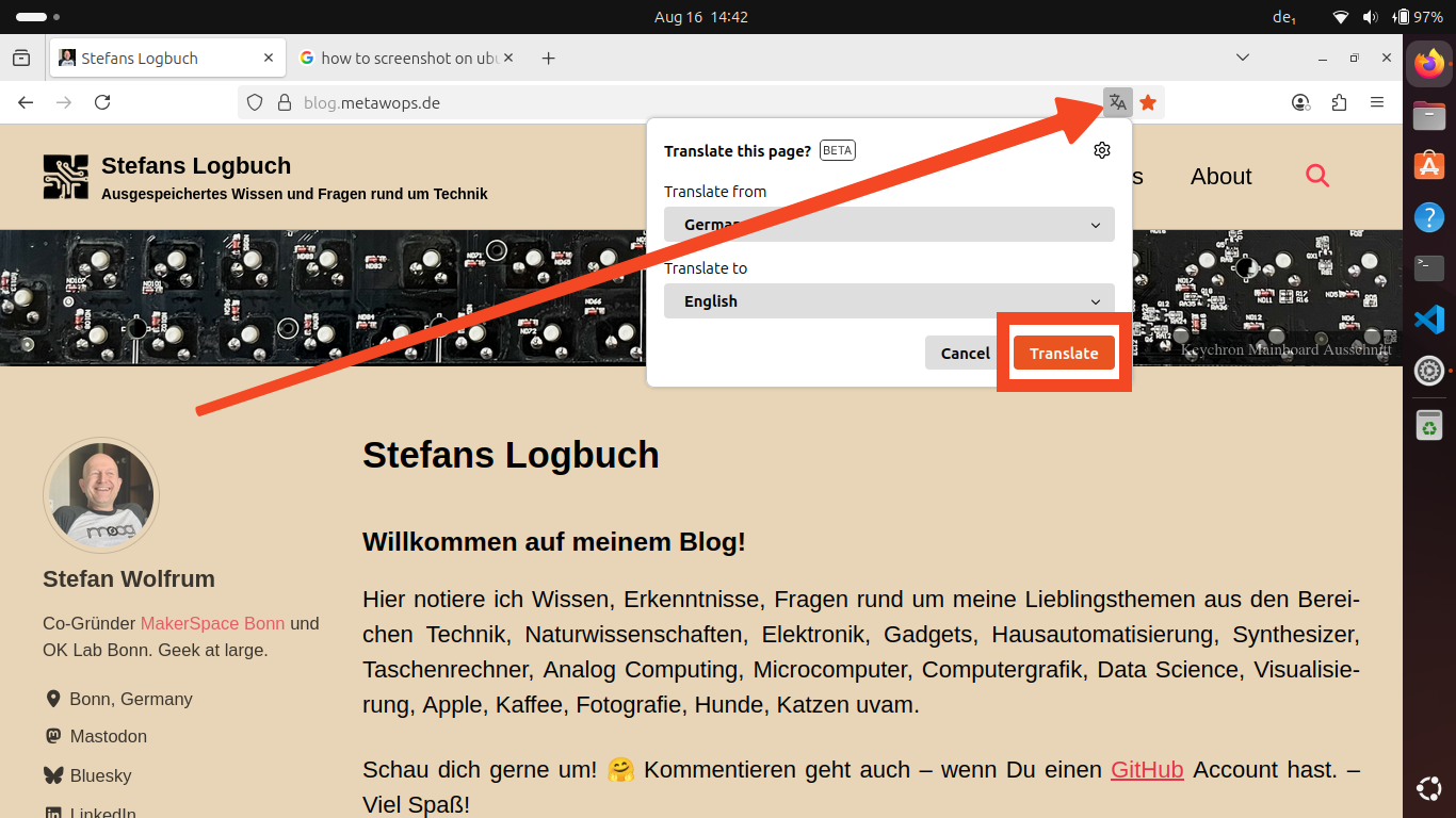 Screenshot of Firefox running on Ubuntu 24.04 LTS